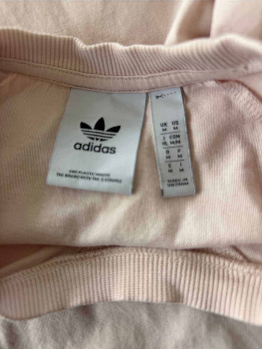 adidas Men’s Pale Pink Trefoil Stripe Tee - Picture 4 of 5